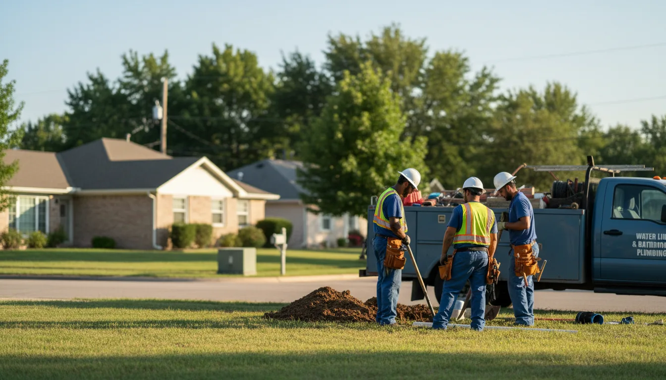 Residential water line and bathroom plumbing service in Erving, MA